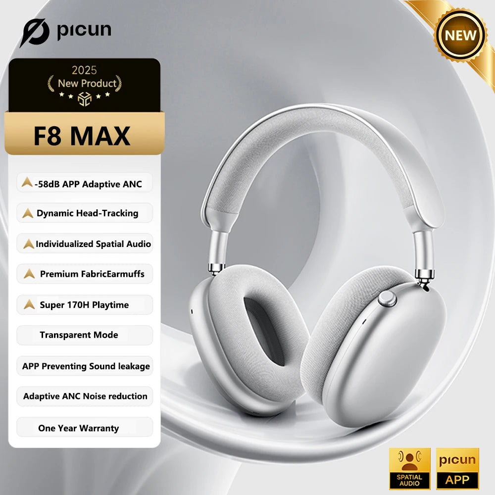 Picun F8 Pro Wireless Headphones With Active Noise Cancellation