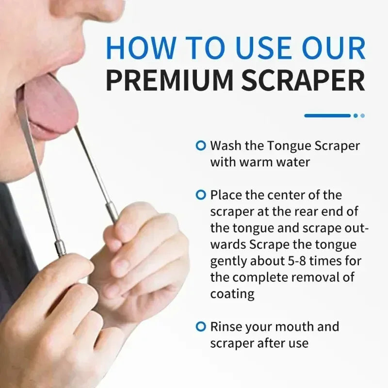Stainless Steel Tongue Scraper for Fresh Breath and Oral Hygiene