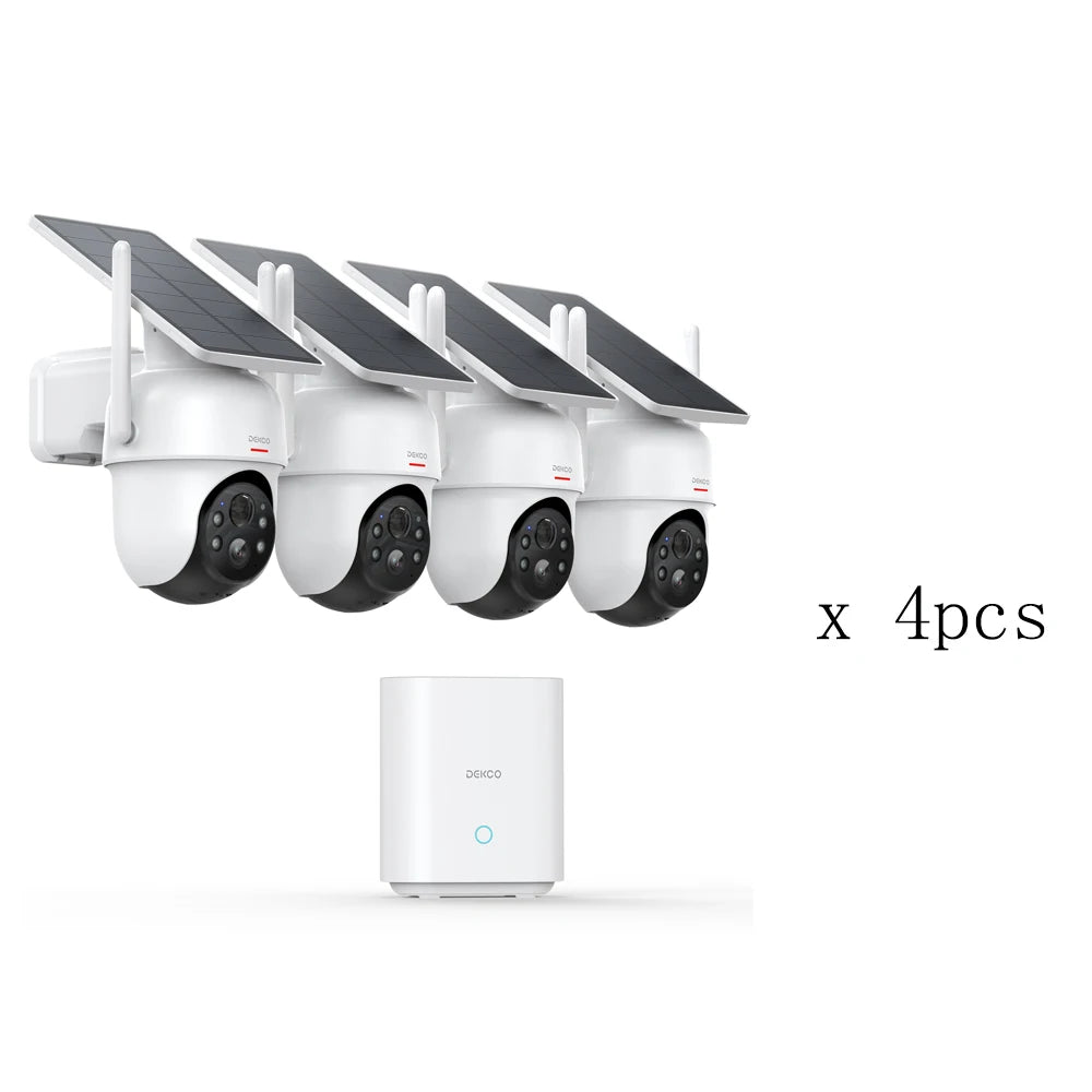 Dekco 3MP Solar Wireless PTZ Surveillance Camera System