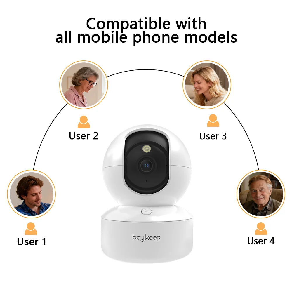 BoyKeep 2K Smart WiFi Security Camera 360 PTZ Night Vision