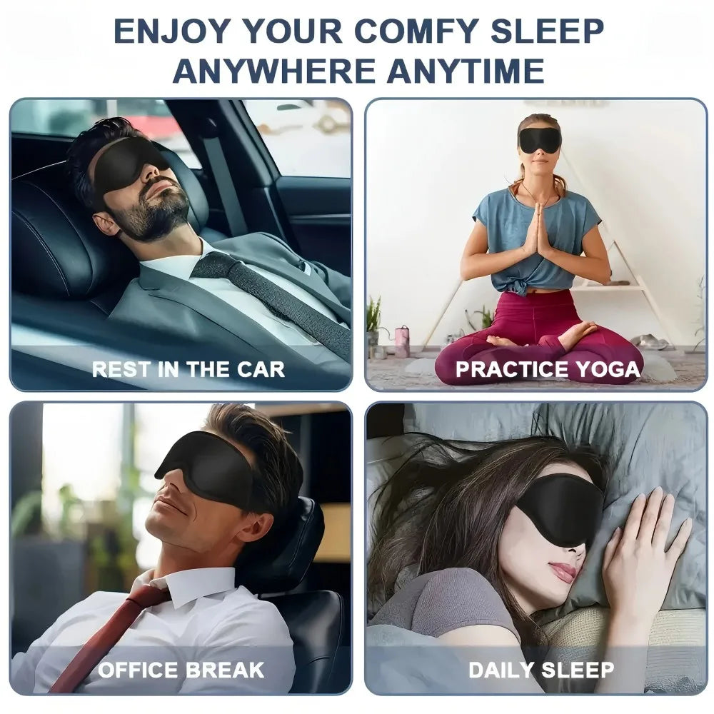 3D Memory Foam Sleep Mask With Breathable Adjustable Straps