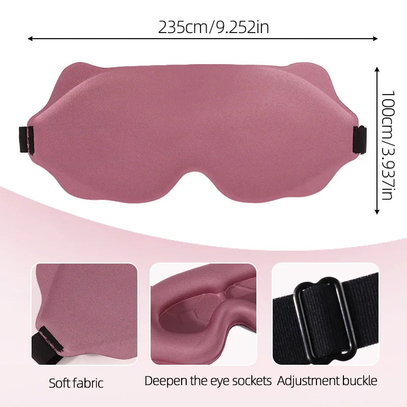 Contoured 3D Sleep Mask for Comfortable Light Blocking Rest
