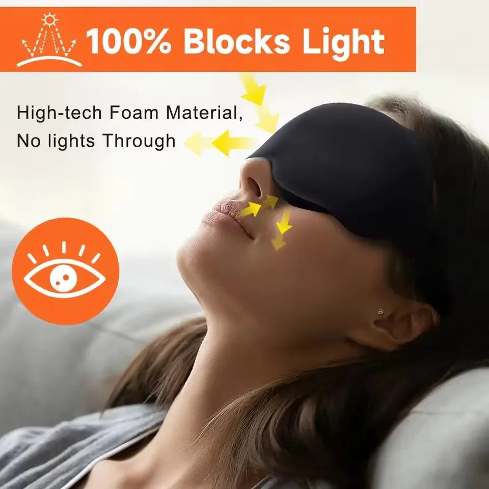 Contoured 3D Sleep Mask for Comfortable Light Blocking Rest