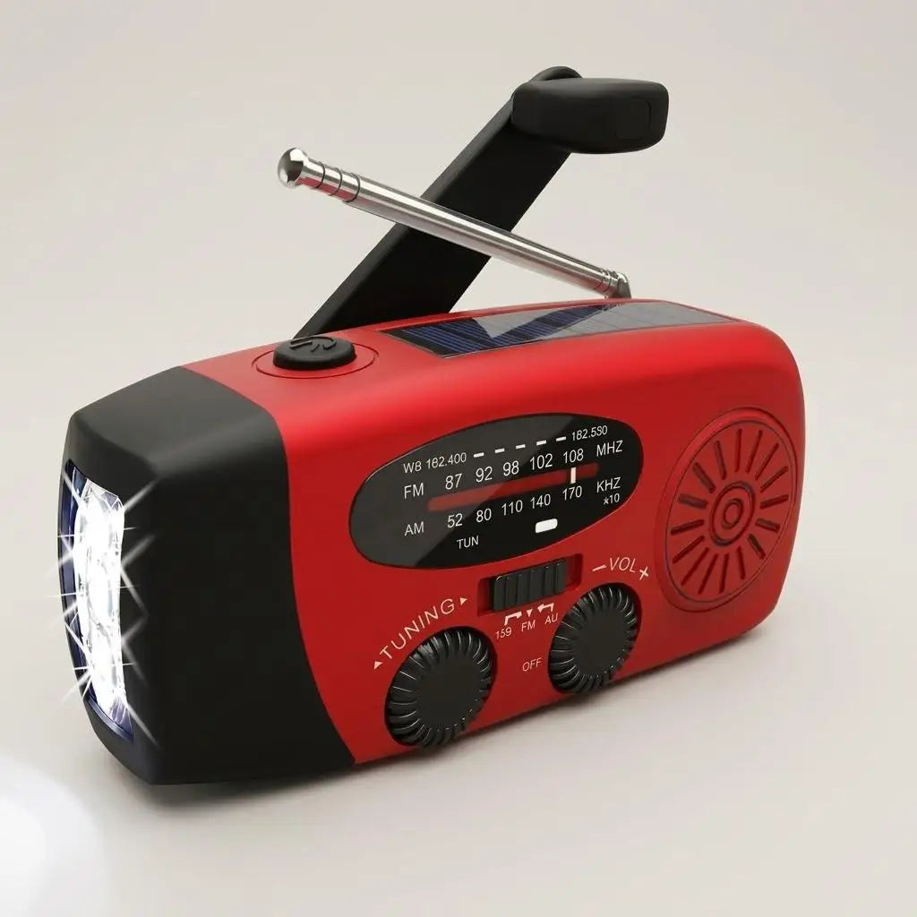Portable Solar Hand Crank Radio Am Fm Noaa Emergency Gadget