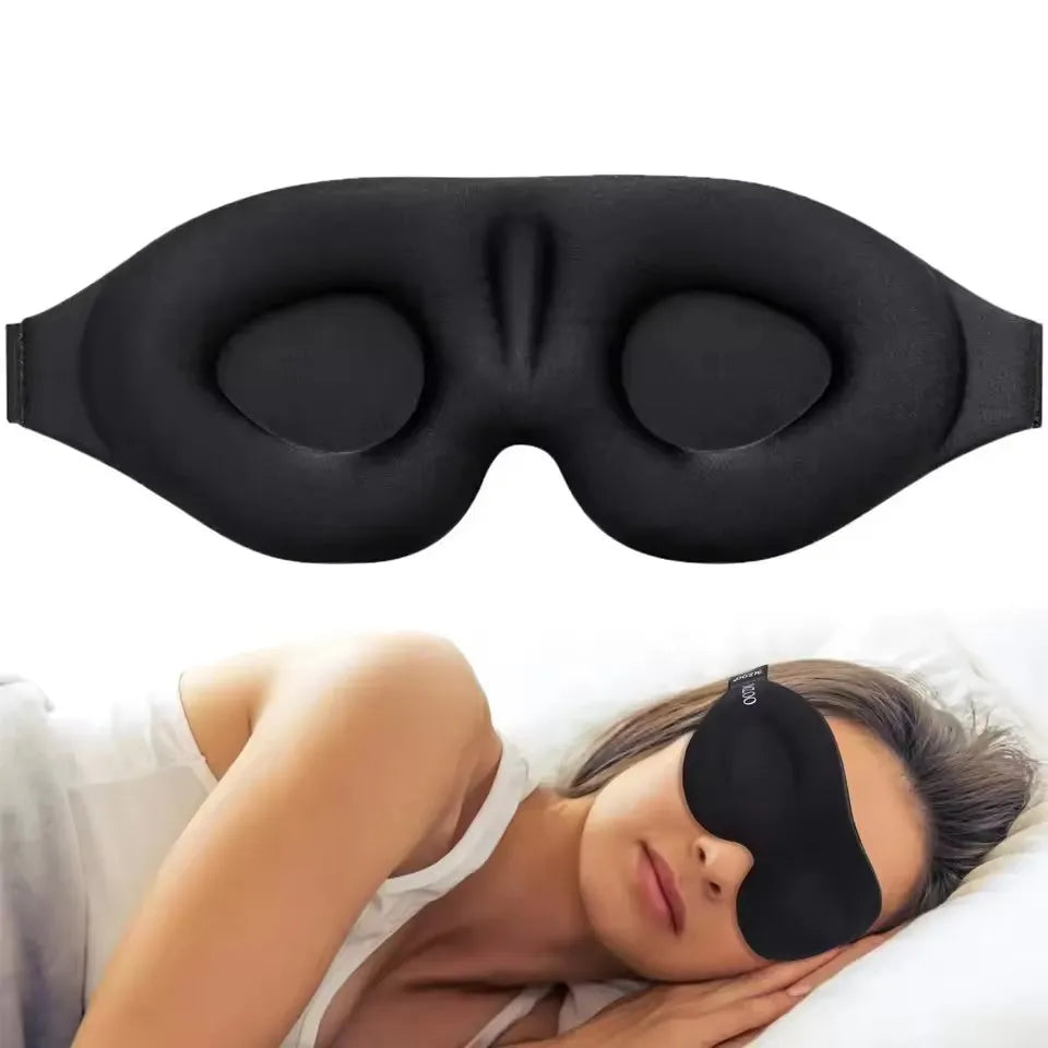Contoured 3D Sleep Mask for Comfortable Light Blocking Rest