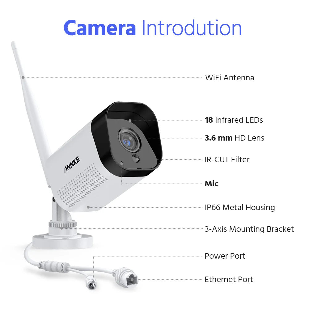 Annke Wireless Security Camera System With Night Vision Audio