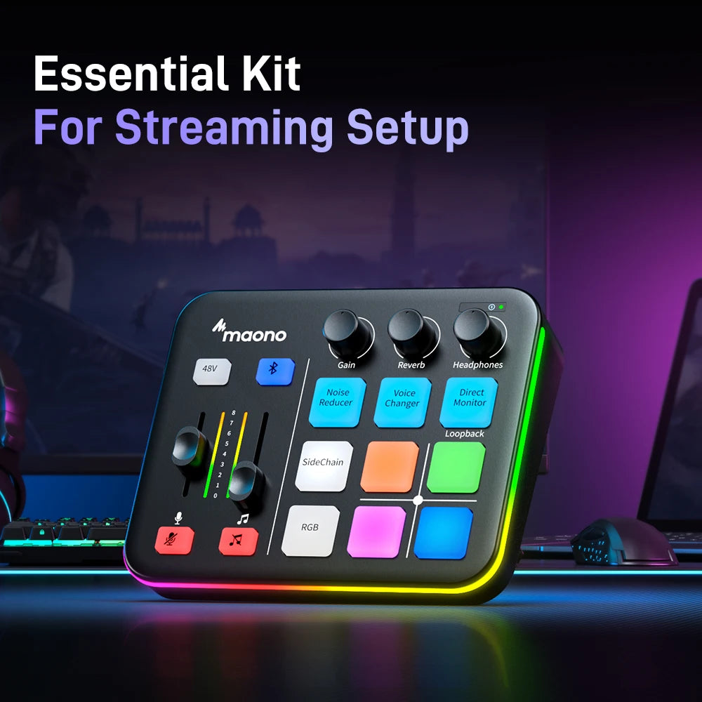 MAONO G1 NEO Gaming Audio Mixer with Bluetooth Phantom Power