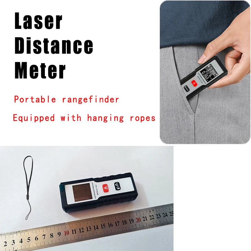 Mini Precision Laser Distance Meter With Backlit Display
