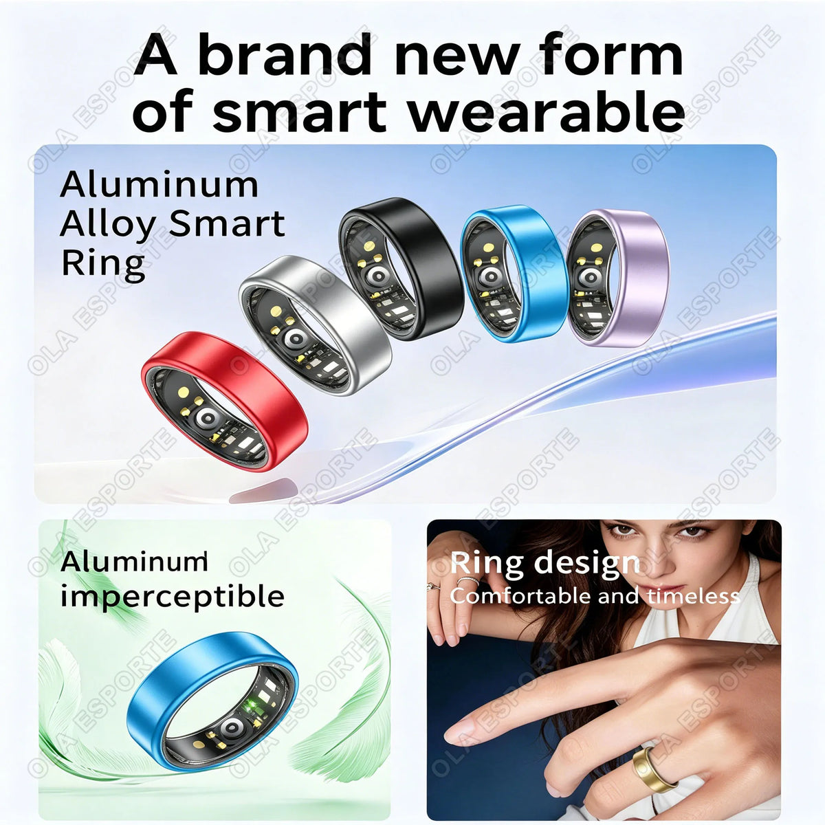 Ola Esporte Smart Ring Heart Rate Blood Oxygen Fitness Tracker