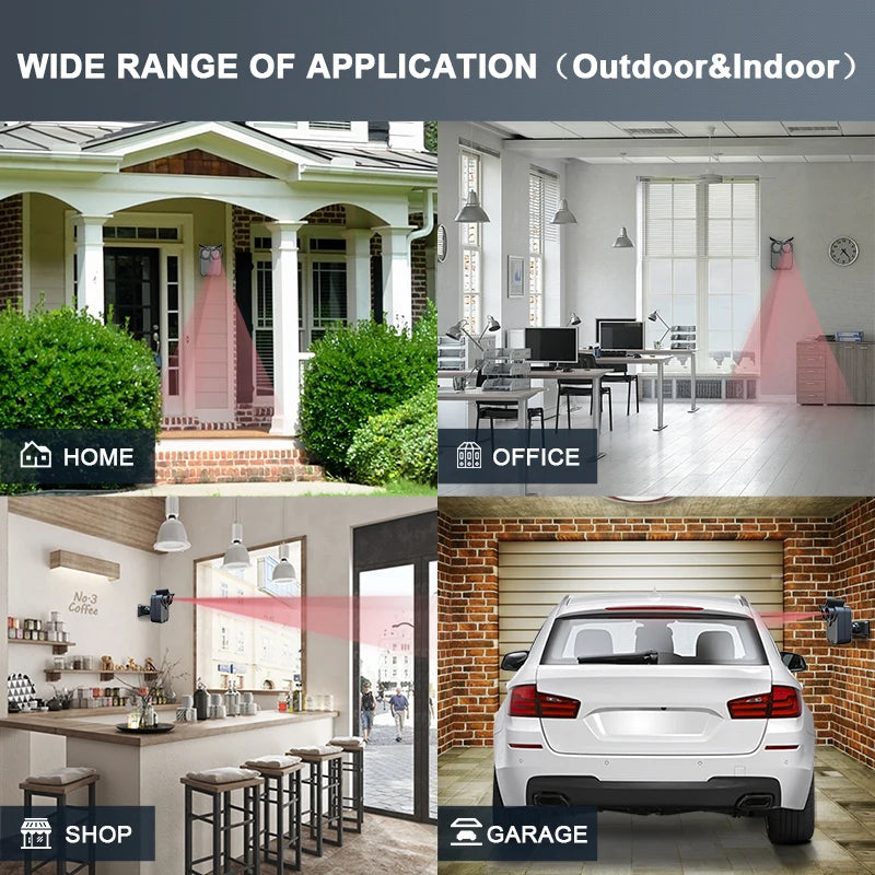 Htzsafe Wireless PIR Motion Security Alarm Waterproof Detection System