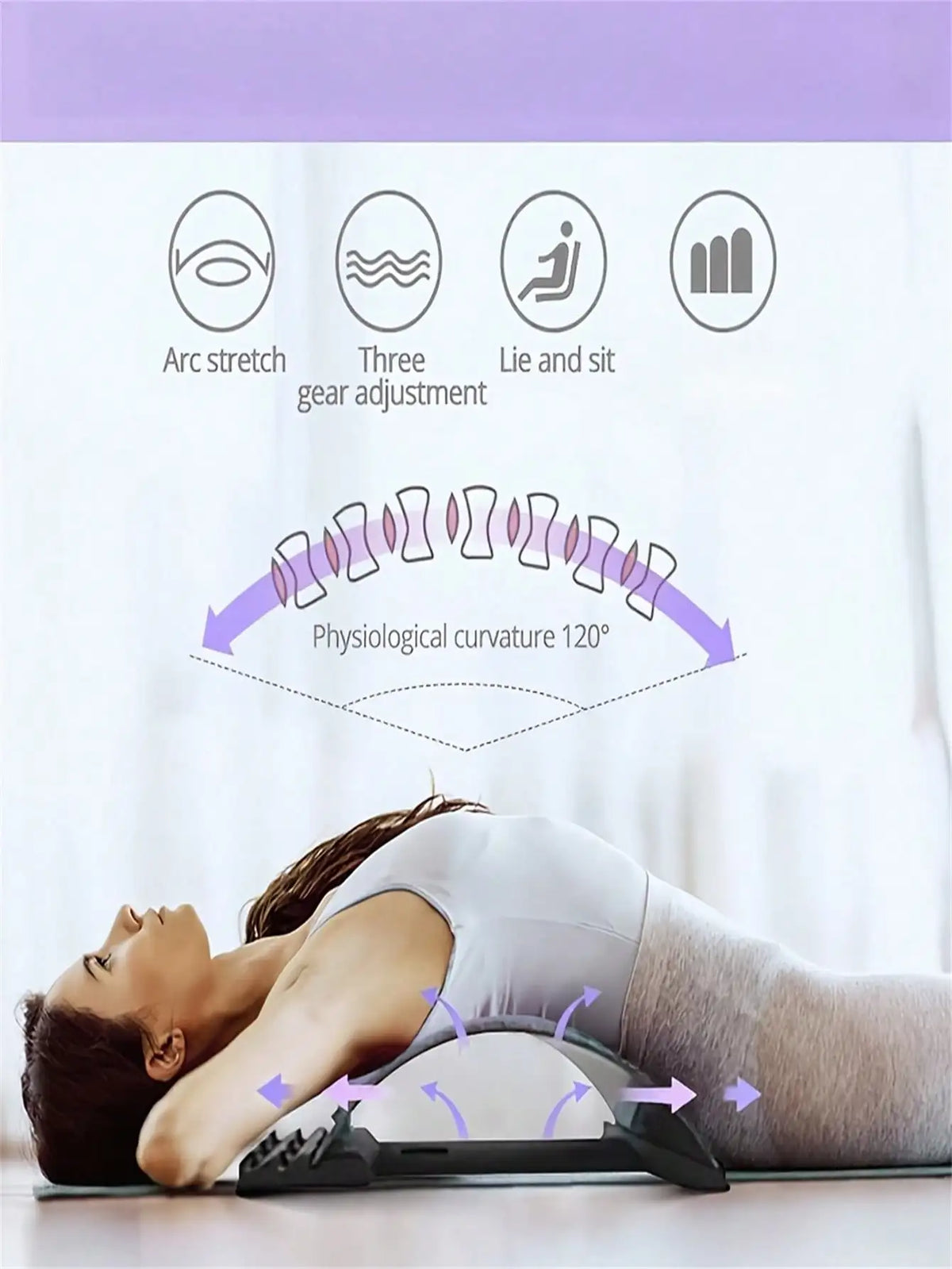 Adjustable Cervical And Waist Back Stretcher Yoga Pilates Support Aid