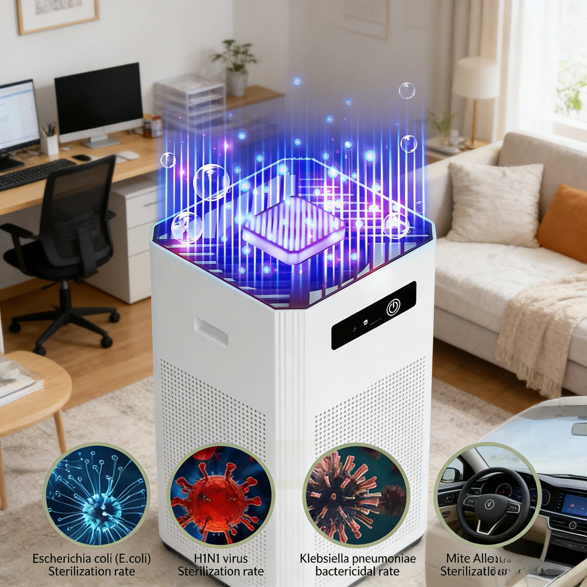 Modern HEPA Air Purifier For Quiet Home Bedroom Use