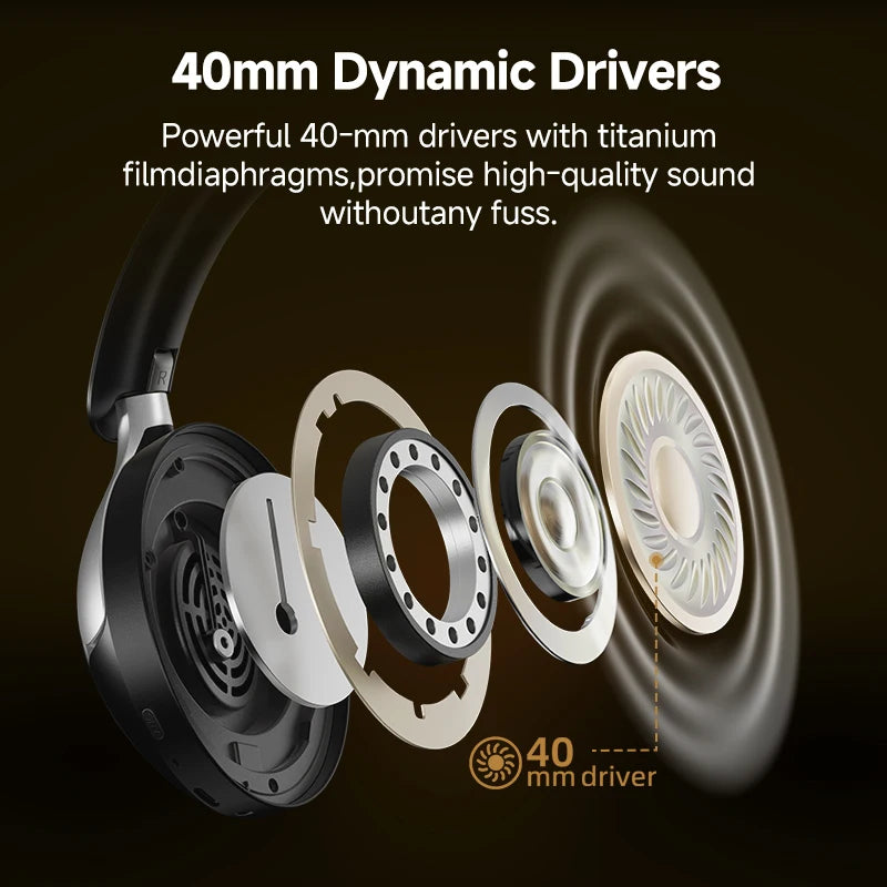 QCY H3 Pro Wireless Headphones Featuring Active Noise Cancellation