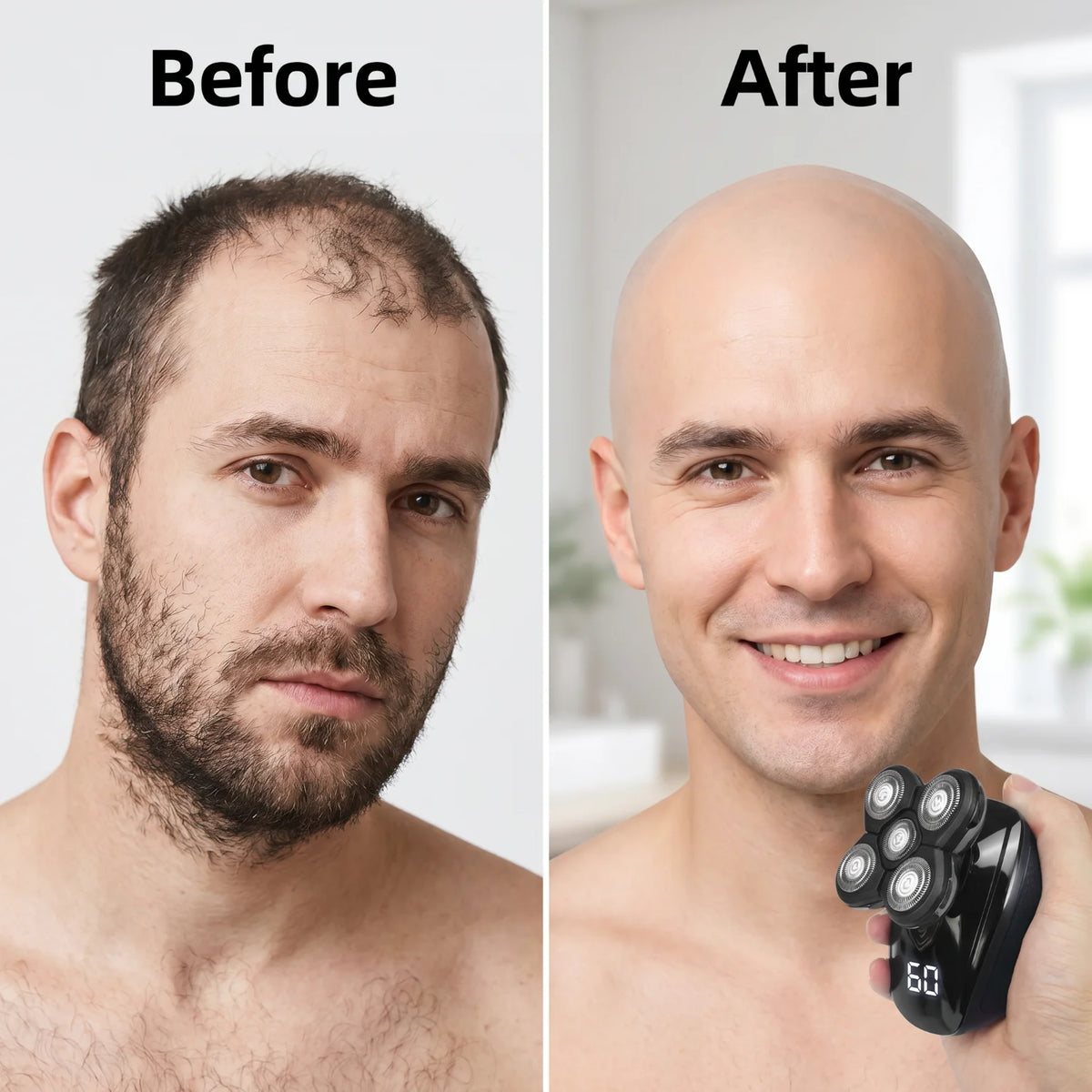 5D Floating Head Electric Shaver With Beard And Nose Trimmer