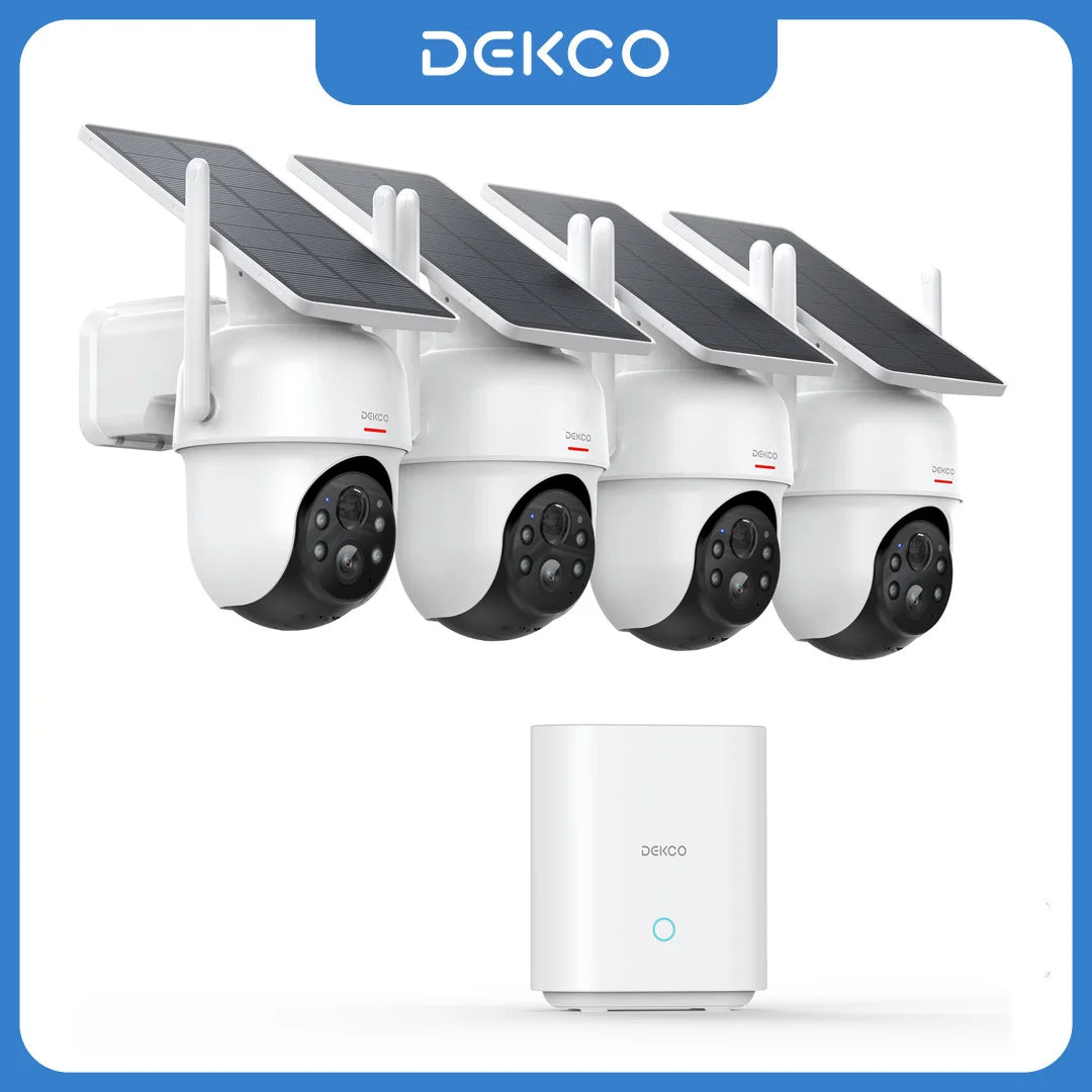 Dekco 3MP Solar Wireless PTZ Surveillance Camera System