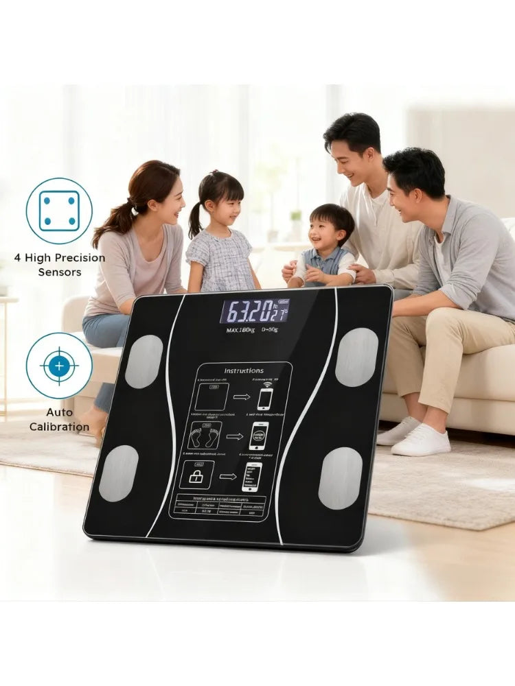 Digital Body Fat Scale Featuring Toughened Glass Panel USB Support
