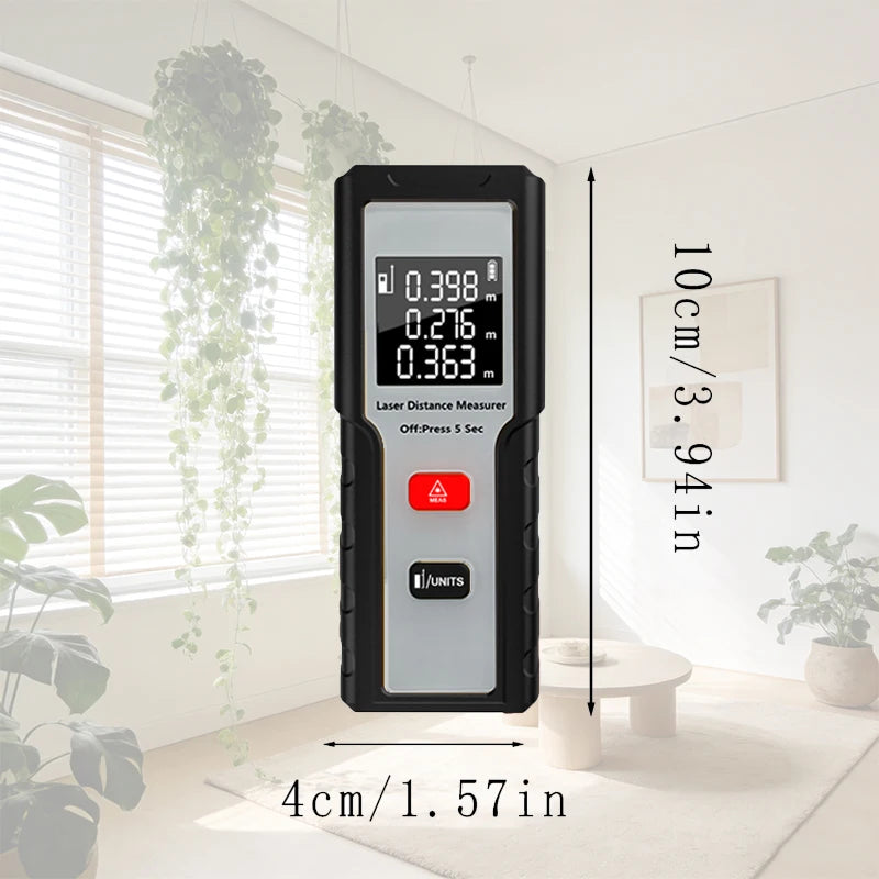 Mini Precision Laser Distance Meter With Backlit Display