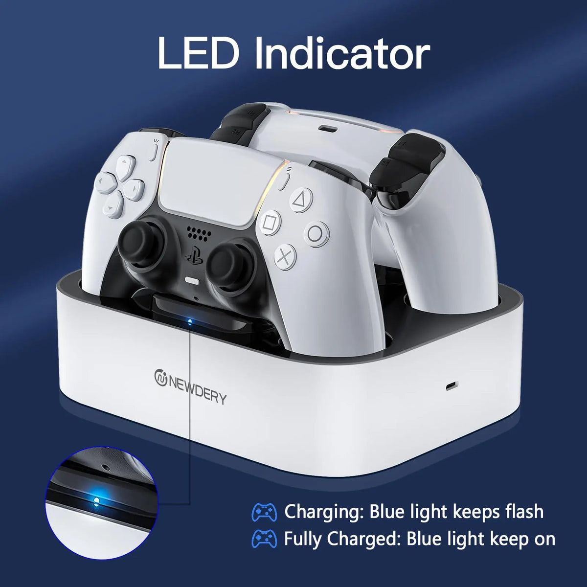 Newdery PS5 Controller Fast Charging Dock Stand For DualSense Edge