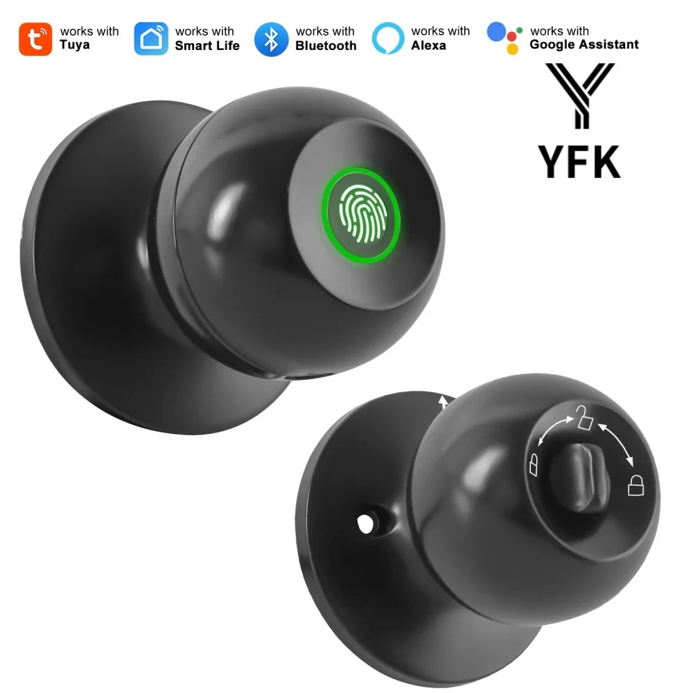 YFK Smart Fingerprint Door Lock With Bluetooth App Control