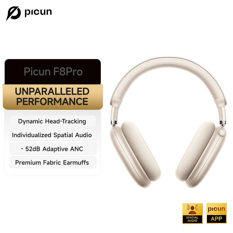 Picun F8 Pro Wireless Headphones With Active Noise Cancellation