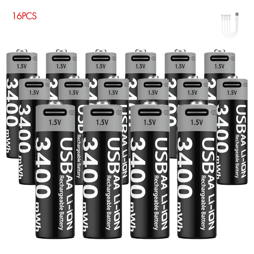 Kuugro Usbc Fast Charging Rechargeable Batteries Kit