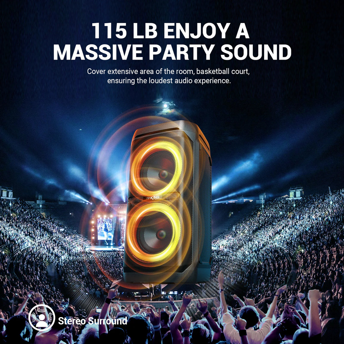 W-King T11 Portable Bluetooth Speaker Featuring Waterproof IPX6 Protection