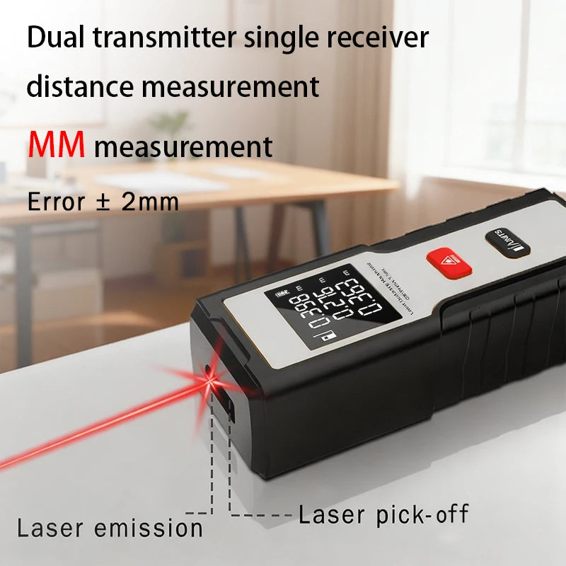 Mini Precision Laser Distance Meter With Backlit Display
