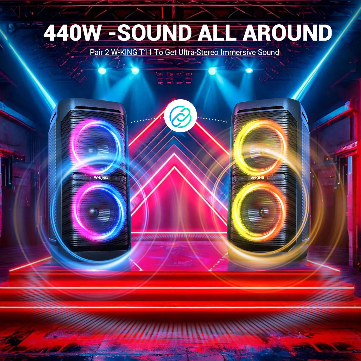 W-King T11 Portable Bluetooth Speaker Featuring Waterproof IPX6 Protection