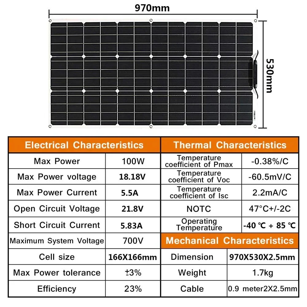 Asunerge Flexible Monocrystalline Solar Panel Compact Design For Outdoor Use