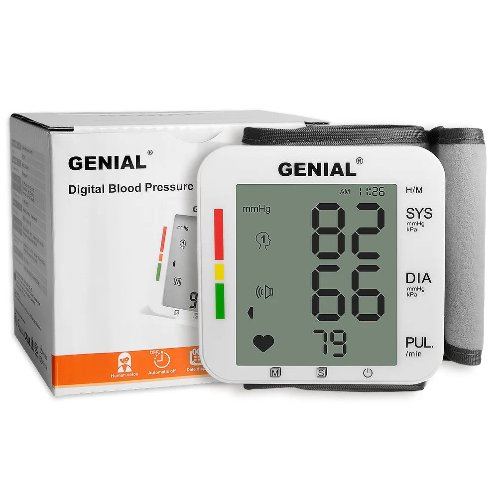 Genial Wrist Blood Pressure Monitor With LCD Display And Memory