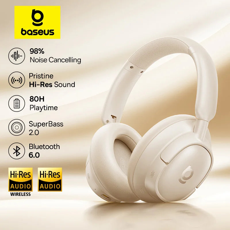 Baseus Wireless Bluetooth Headphones Noise Canceling Spatial Audio