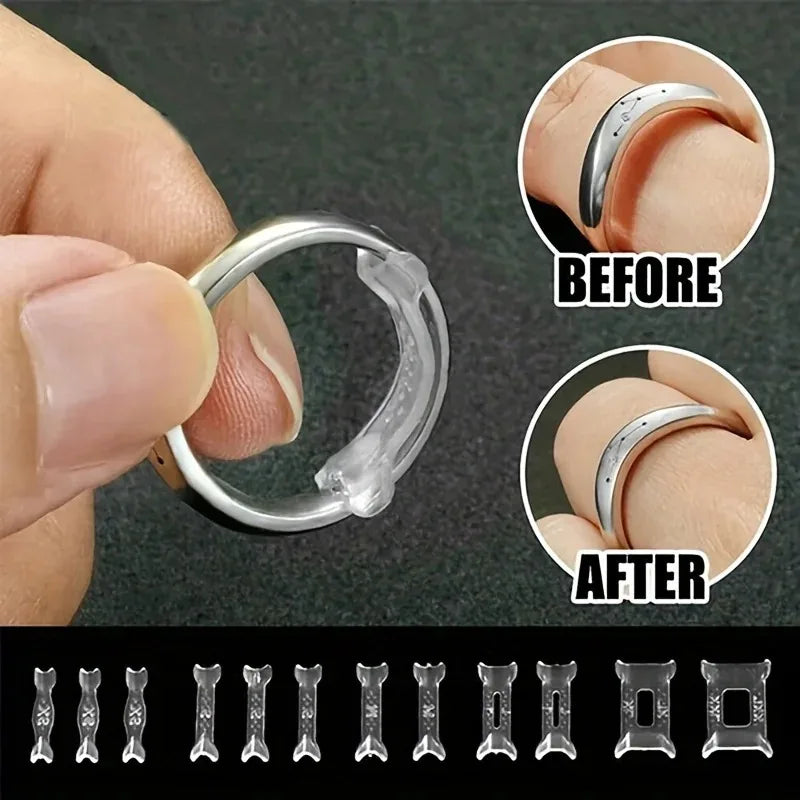 12 Piece Plastic Ring Adjustment Pads Jewelry DIY Tool Kit