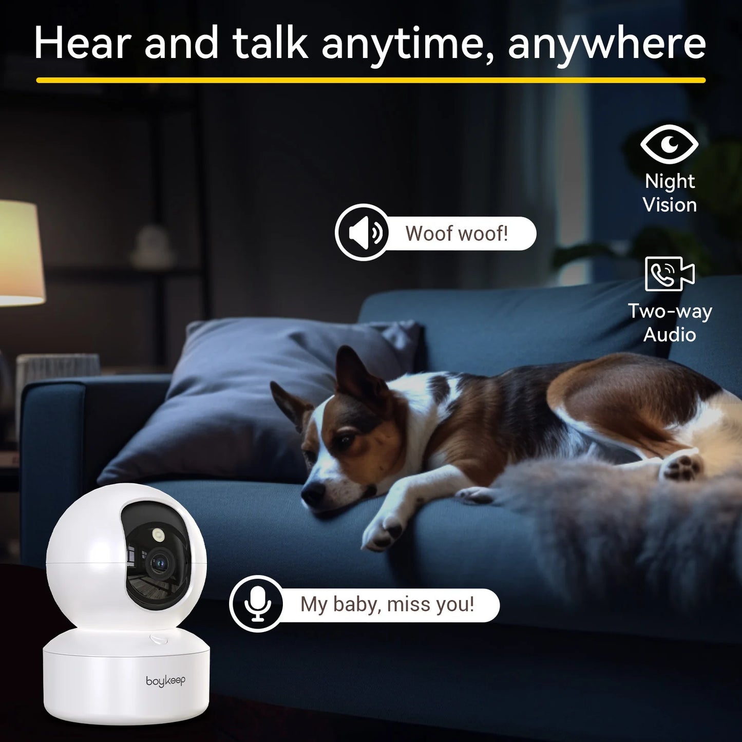 BoyKeep 2K Smart WiFi Security Camera 360 PTZ Night Vision