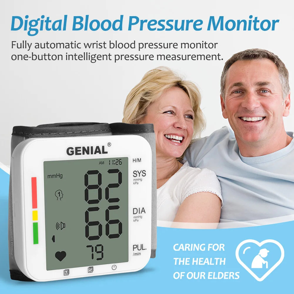 Genial Wrist Blood Pressure Monitor With LCD Display And Memory