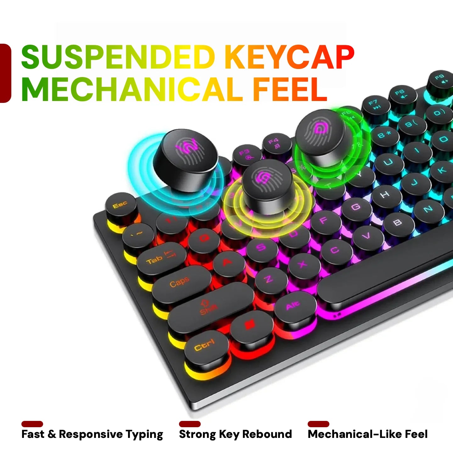 T-WOLF Wired Gaming Keyboard Mouse Headset Combo For PC