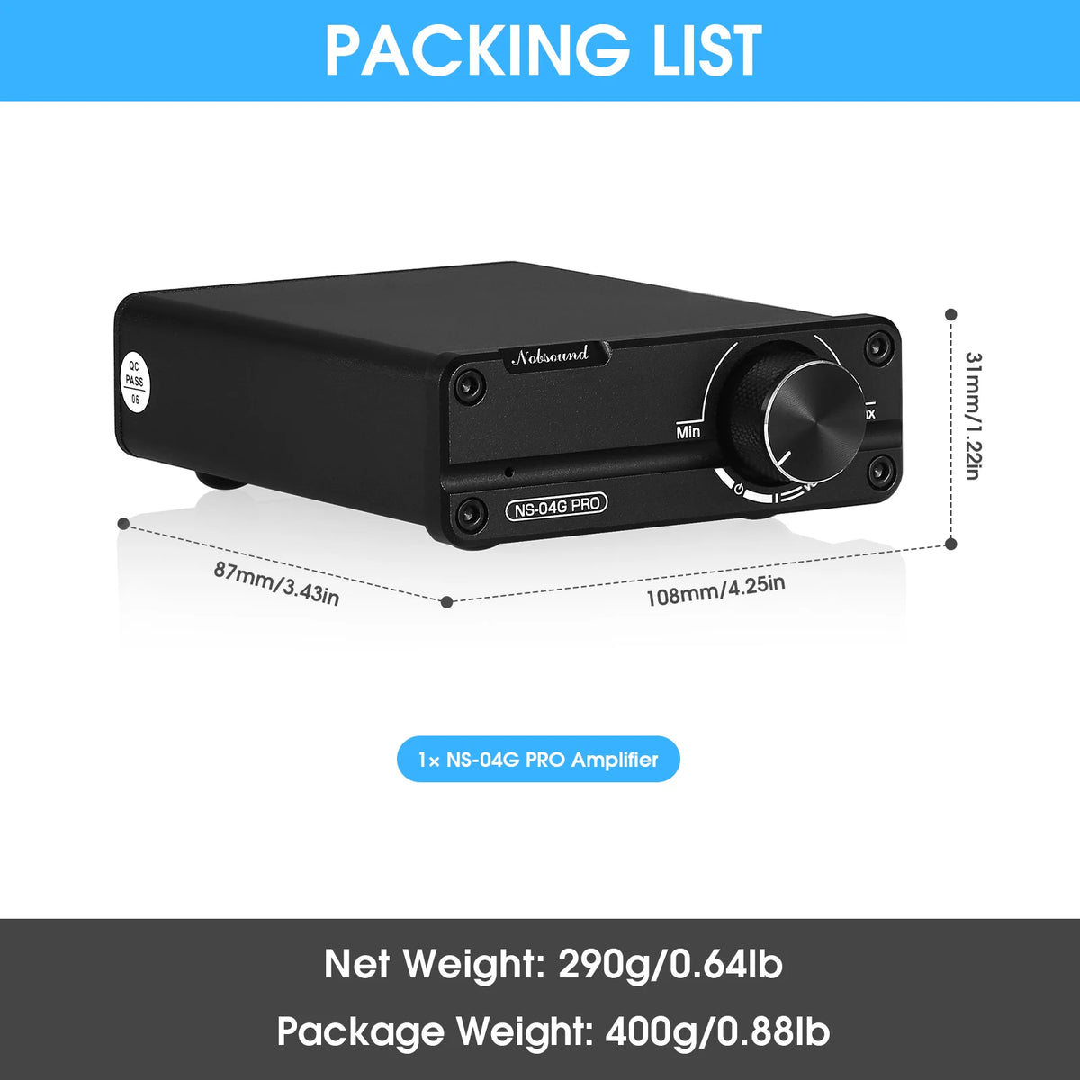 Douk Audio NS04G PRO Mini Digital Stereo Power Amplifier