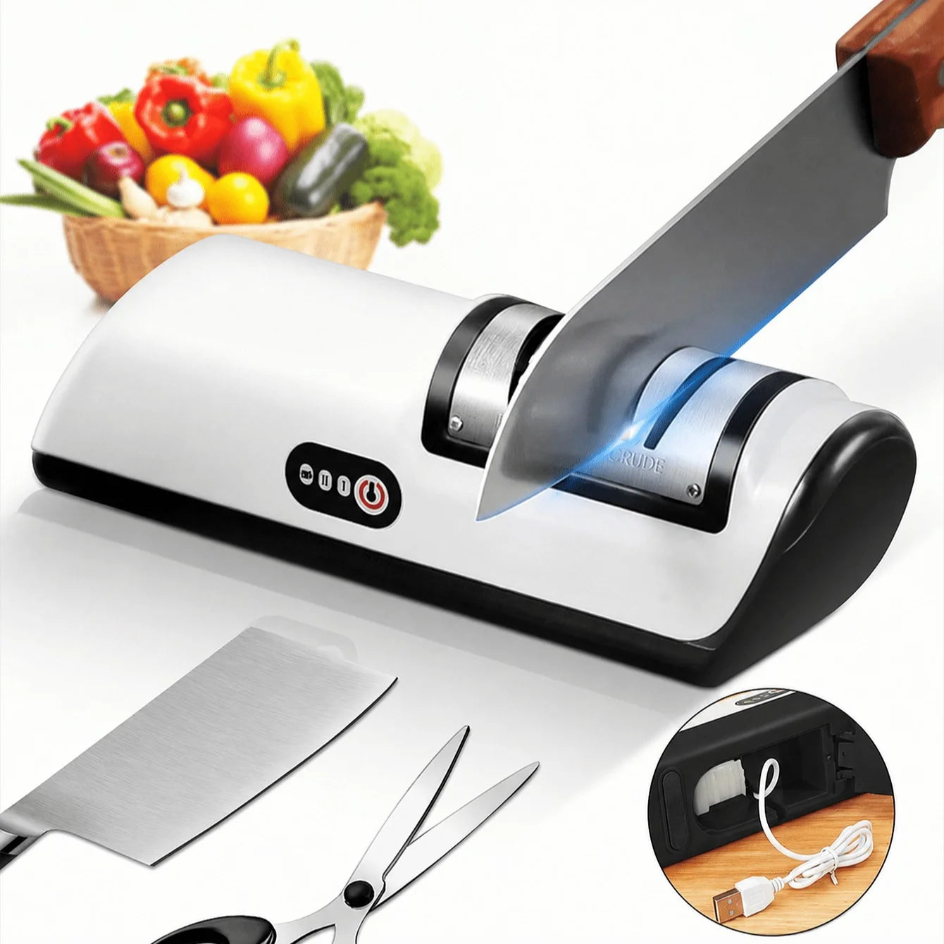 Rechargeable Electric Cutlery Polisher With Adjustable Speed Settings