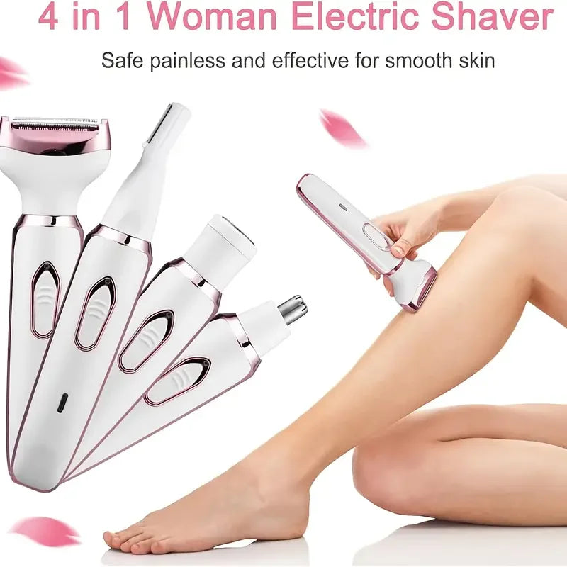 Four In One Rechargeable Electric Razor Trimmer For Women