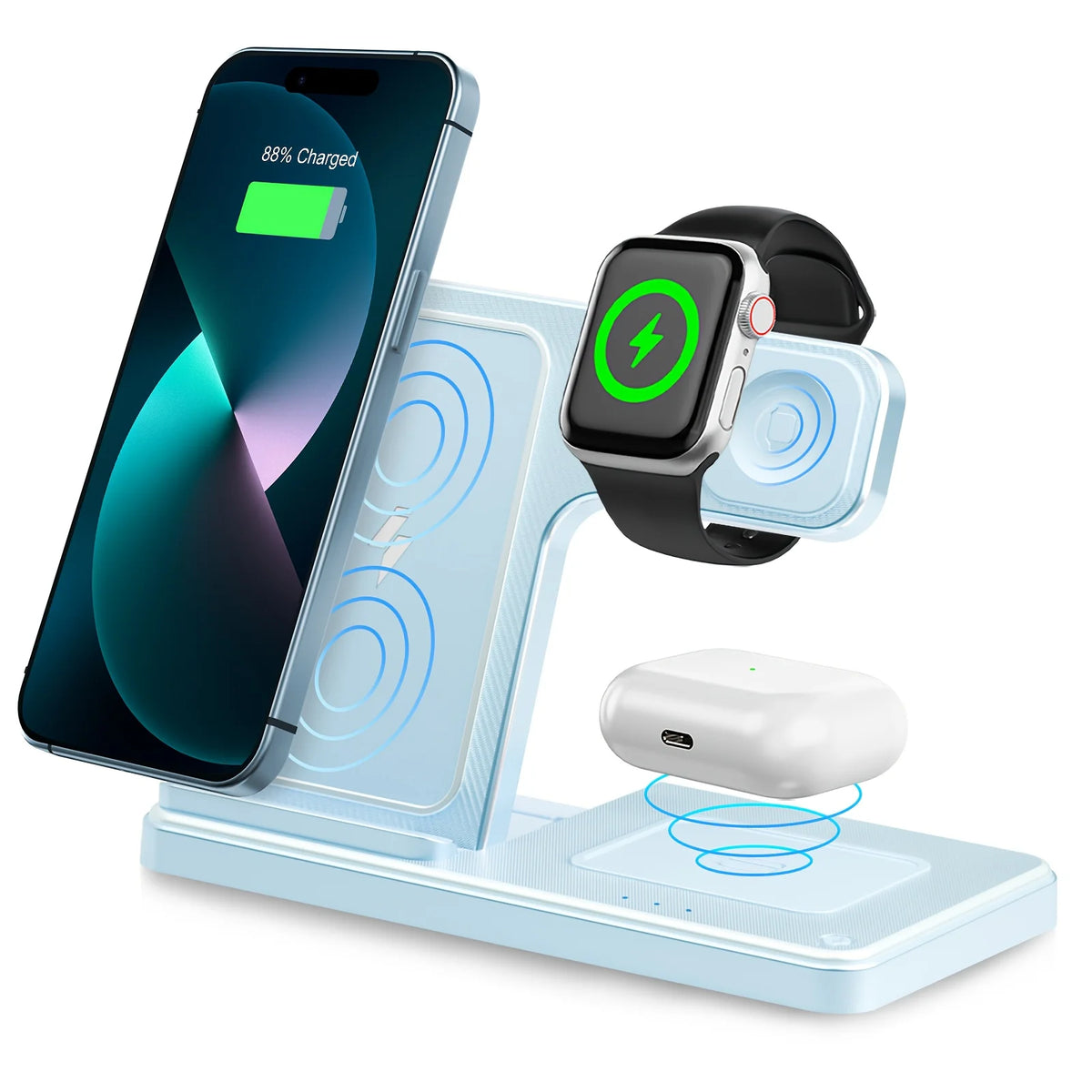 Foldable Magnetic Three In One Wireless Charging Station