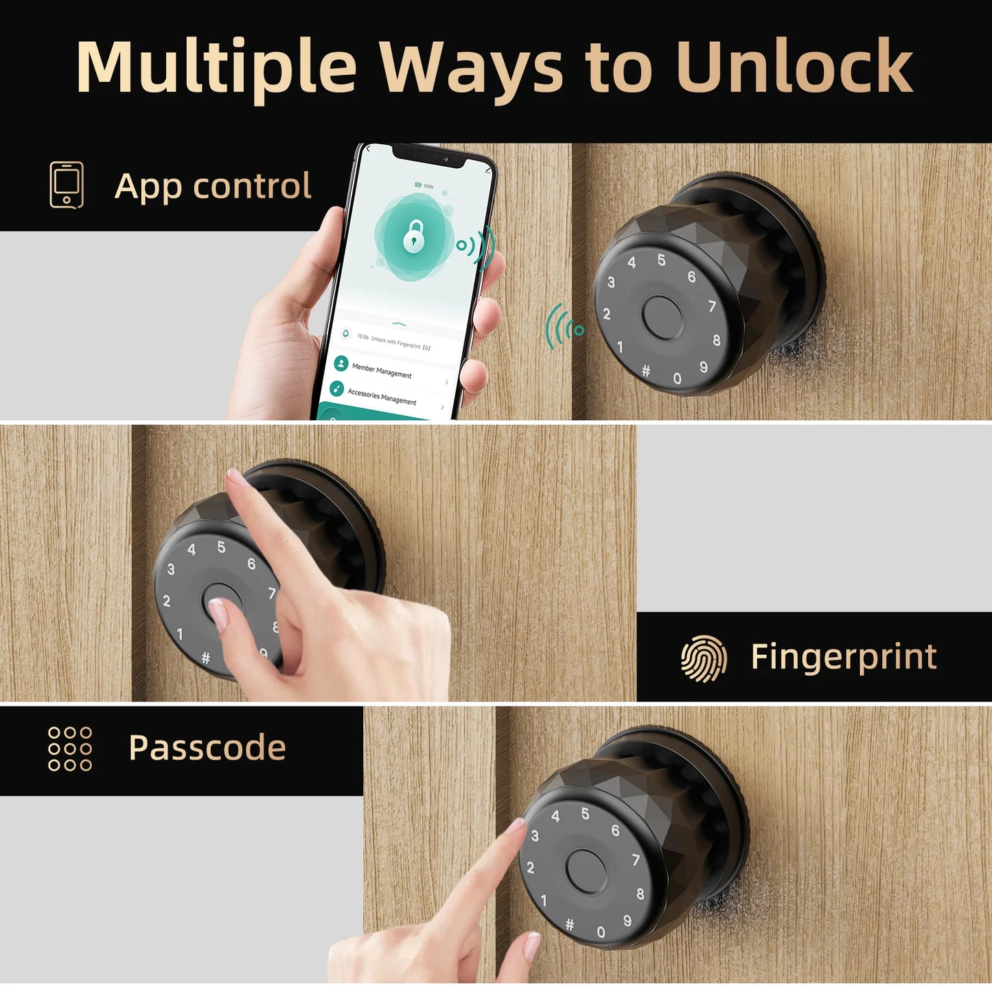 Viladepot Smart Lock With Bluetooth App Control And Fingerprint Access