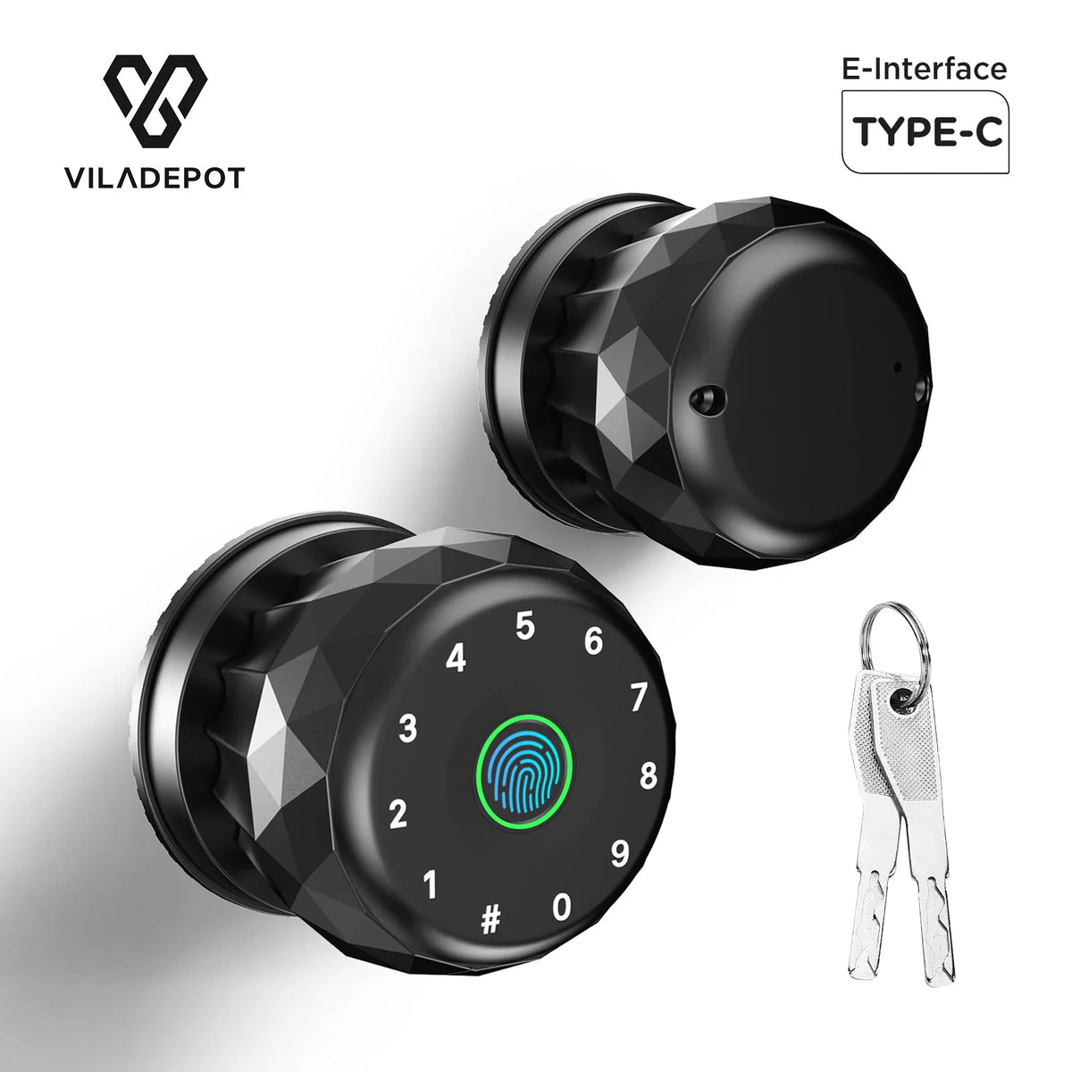 Viladepot Smart Lock With Bluetooth App Control And Fingerprint Access
