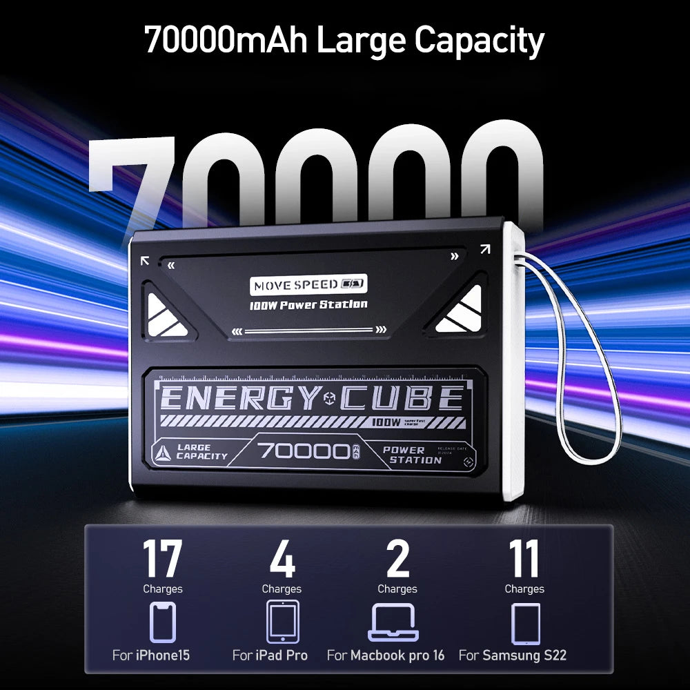 Movspeed 140W Portable Power Bank Digital Display Camping Light