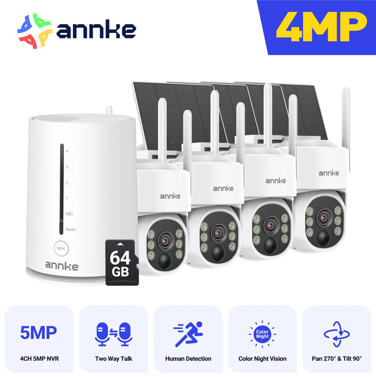 Annke 4MP Wireless Security Camera Featuring Auto Tracking Night Vision