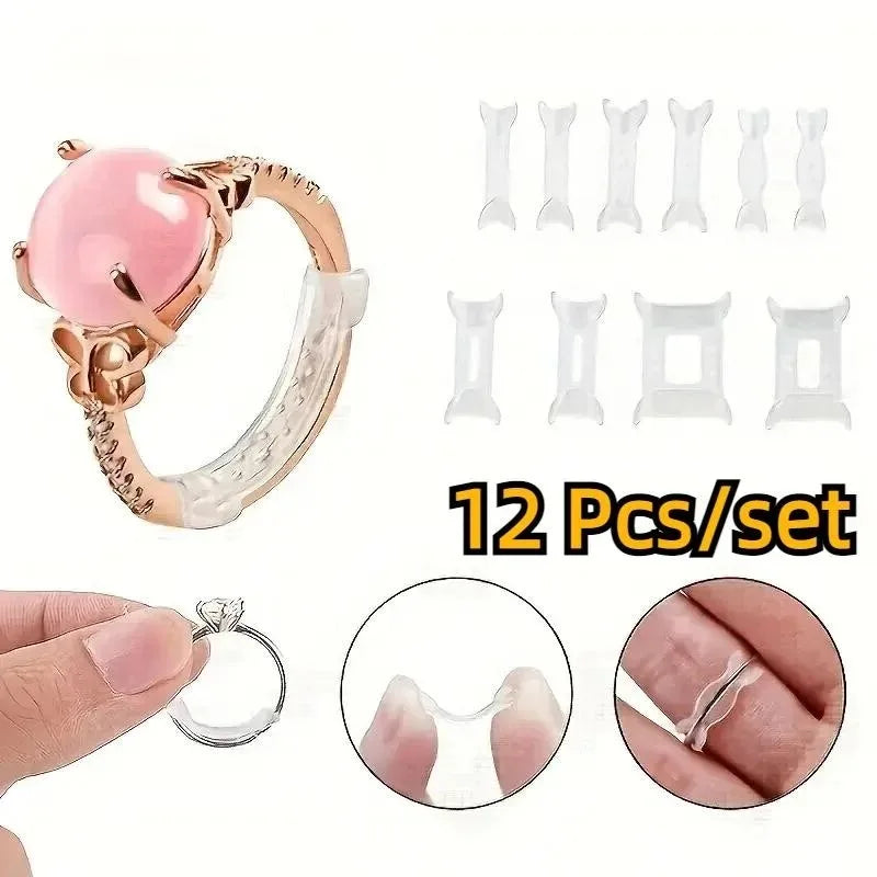 12 Piece Plastic Ring Adjustment Pads Jewelry DIY Tool Kit