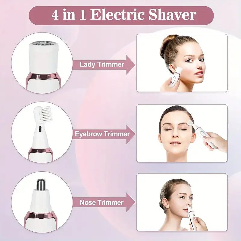 Four In One Rechargeable Electric Razor Trimmer For Women