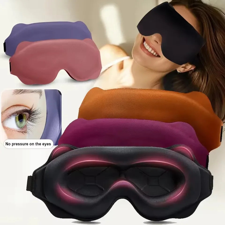 Contoured 3D Sleep Mask for Comfortable Light Blocking Rest