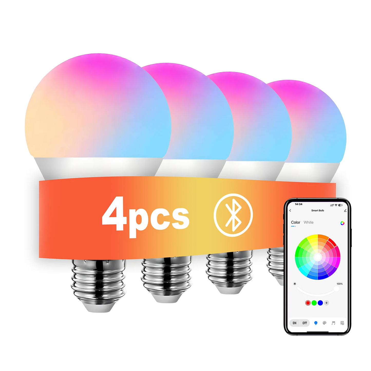 Smeileas Smart LED Light Bulbs With Music Sync App Control