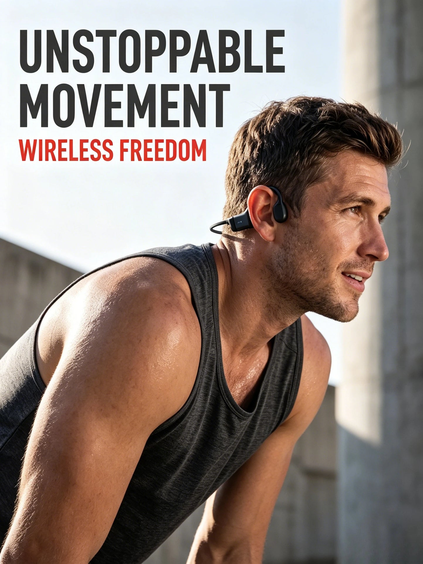 Wireless Bone Conduction Headphones Bluetooth 5.3 And Enc Mic