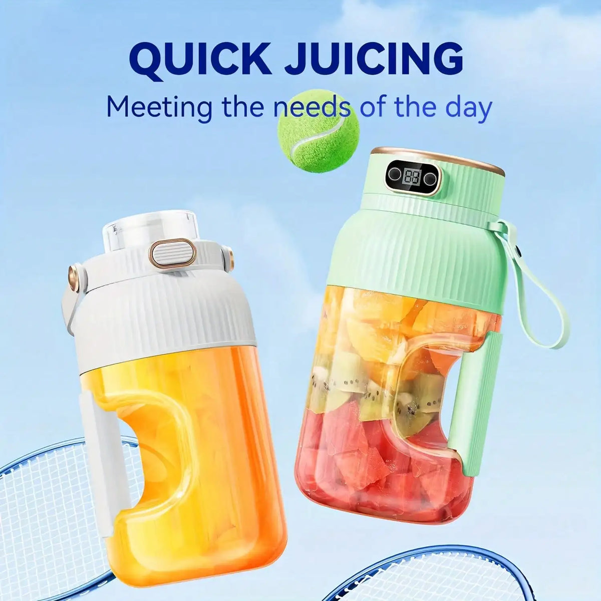 Portable 10 Blade Mini Rechargeable Electric Fruit Juicer Blender