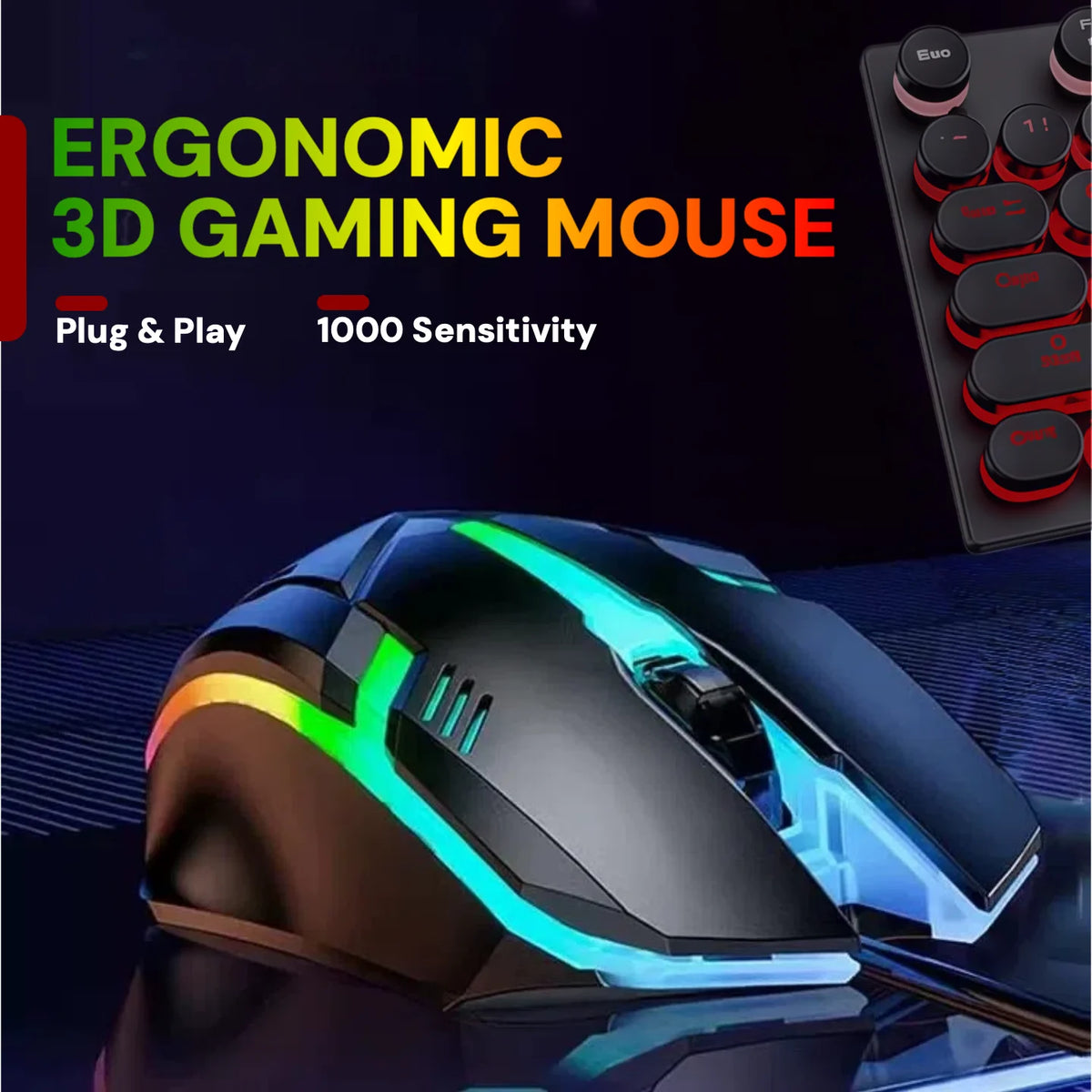 T-WOLF Wired Gaming Keyboard Mouse Headset Combo For PC
